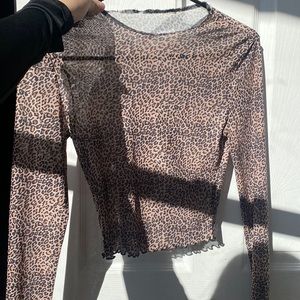 mesh cheata print top